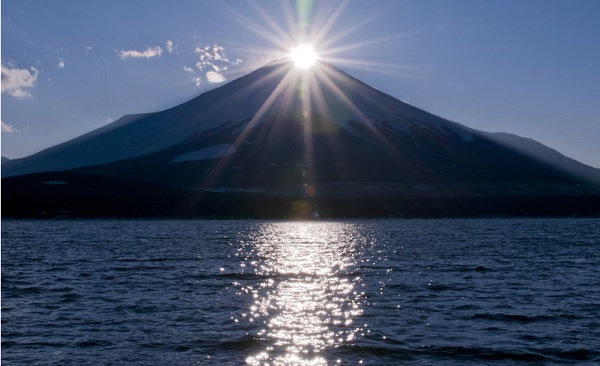 山中湖冬の風物詩「ダイヤモンド富士」のご案内