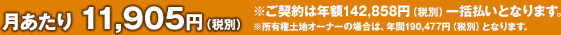 月あたり11,905円(税別)